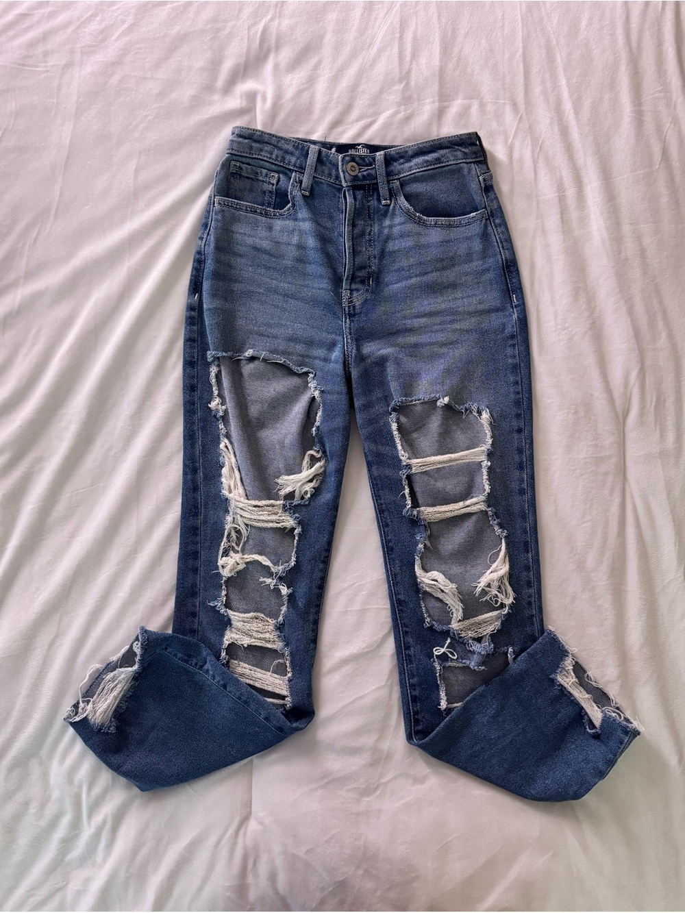 Hollister Washed Ultra High Rise Straight Jeans